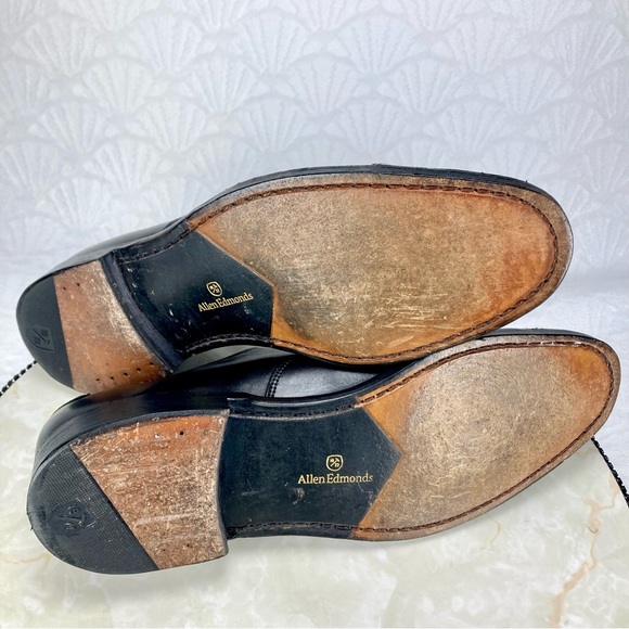 Allen Edmonds Hopkinson Mens Size 9.5 Black Leather Cap Toe Oxford Dress Shoes - Picture 9 of 11